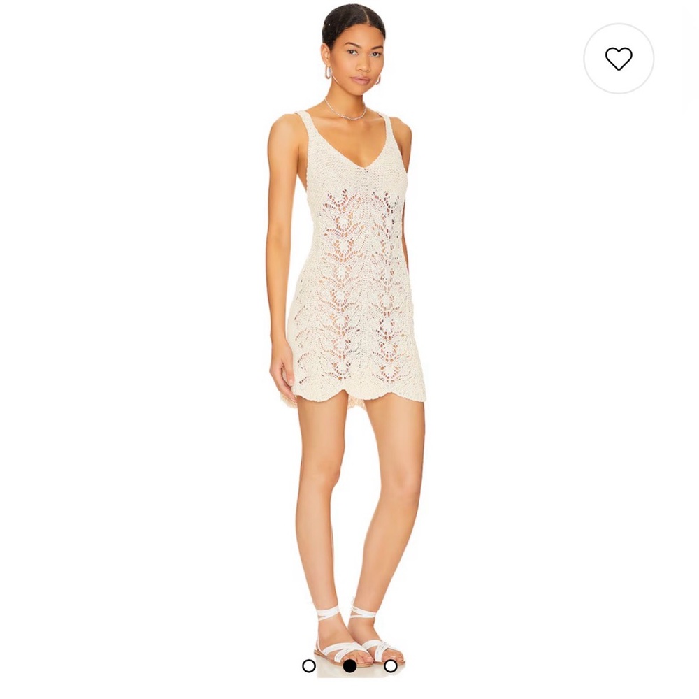 L*Space Revolve Lisola Cover-Up crochet dress S/M in Tapioca